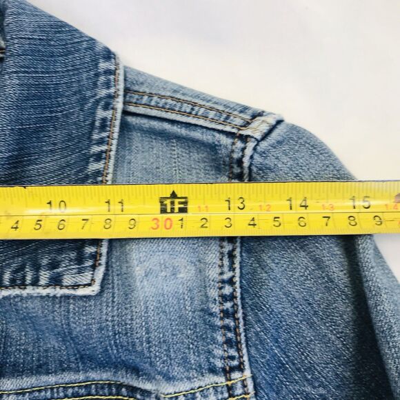 Gap Vintage Denim Jean Jacket Blue Women XS Youth Distressed Farm Hippy Festival - Picture 10 of 12